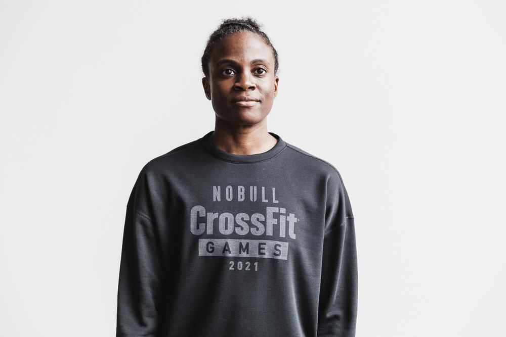 NOBULL Women's Crossfit Games® 2021 Crew Sweatshirts - Black - Ireland (2594HLFOP)